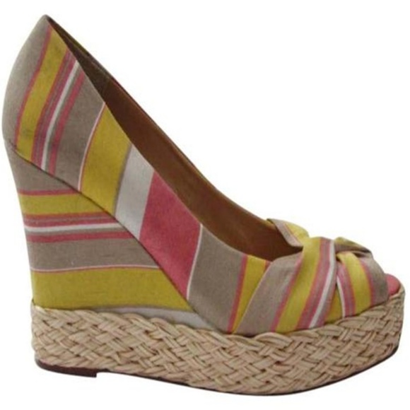 Report Striped Wedge Peep Toe Sandals - Picture 2 of 7